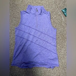 Purple Sleeveless Zip-Up Top